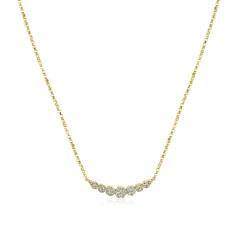 Exquisite Diamond Necklace & Earrings in 18K Yellow Gold